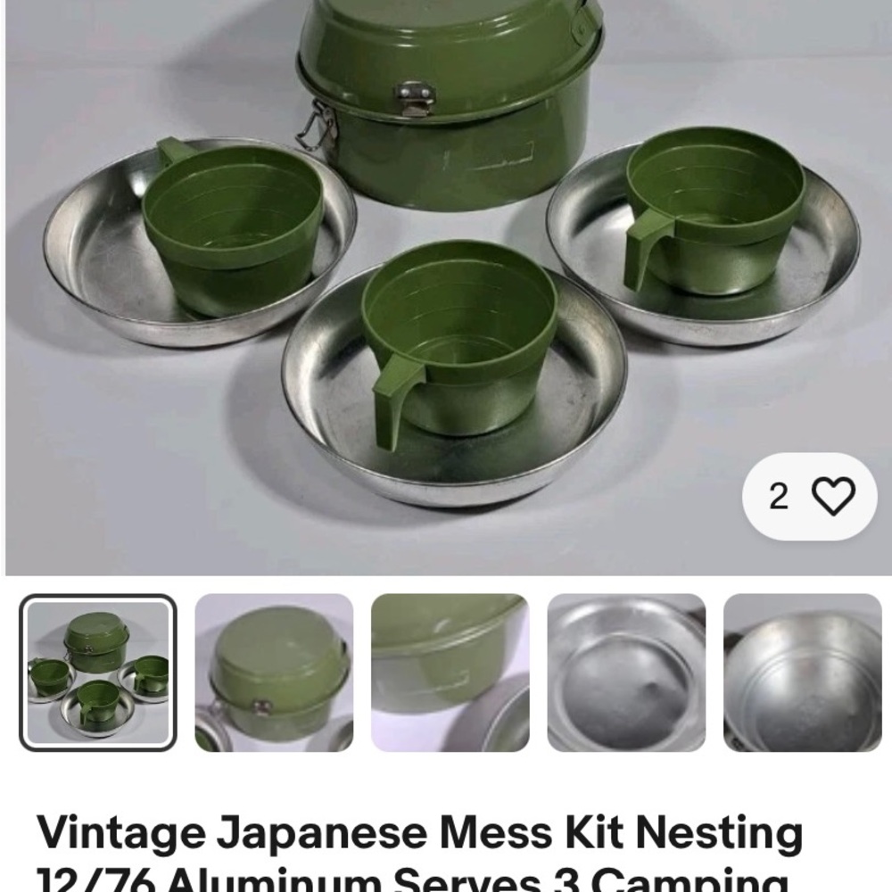 Vintage Camping-Collapsing Camping Nest Dish Set-1970s-Japan-Serves Three
